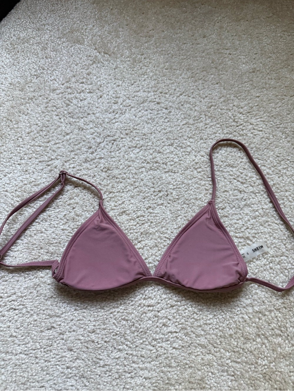 SHEIN Dusty Mauve Triangle Bikini Top